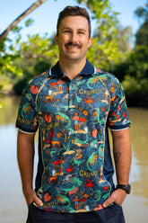 Unisex Stop Croc & Roll Full Print Short Sleeve Polo