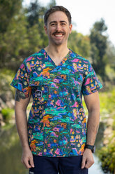 Who Let The Frogs Out Unisex Scrub Top