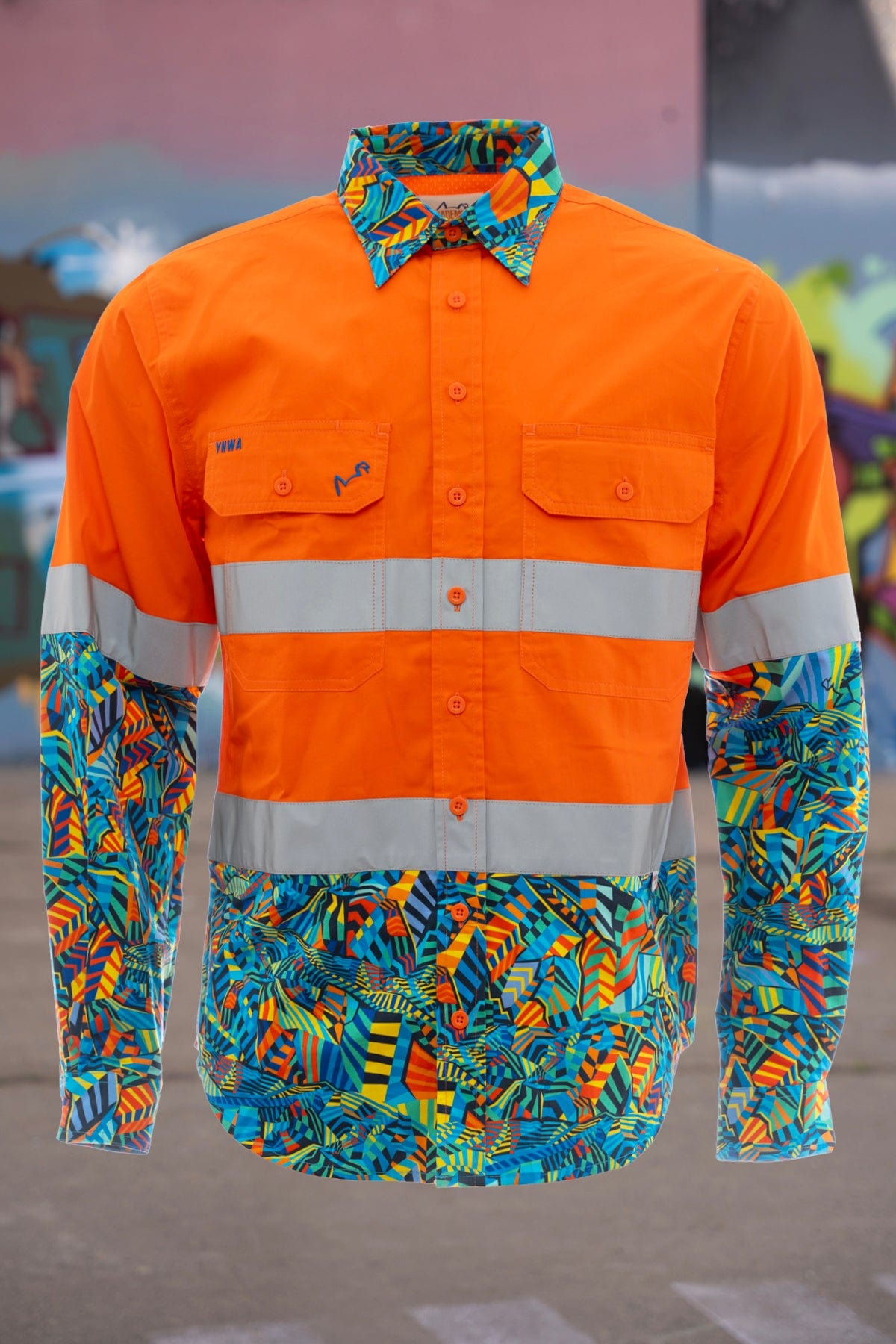 Men's Crackalackin Orange Day/Night Hi Vis 2.0 Full Button Workshirt