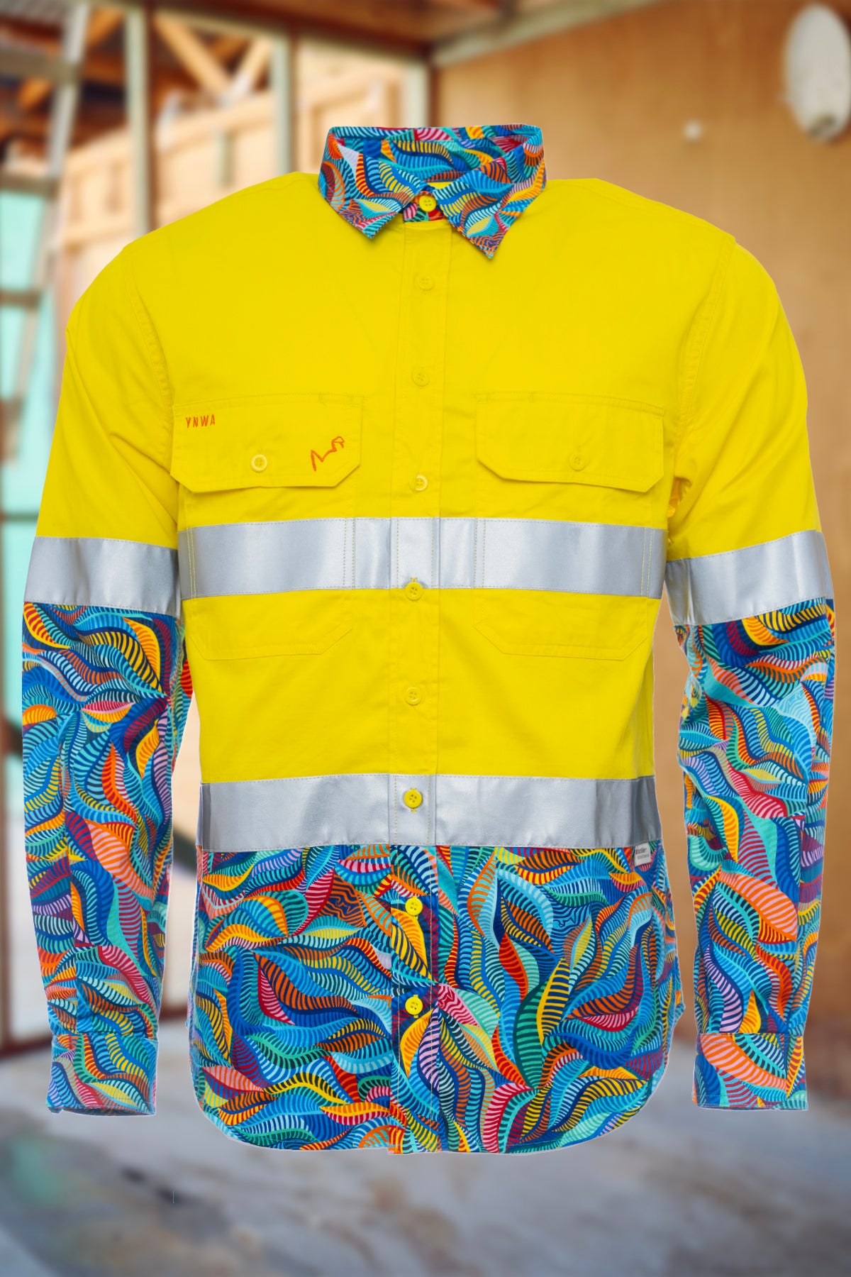 Men's Snazzy Yellow Day/Night Hi Vis 2.0 Full Button Work Shirt