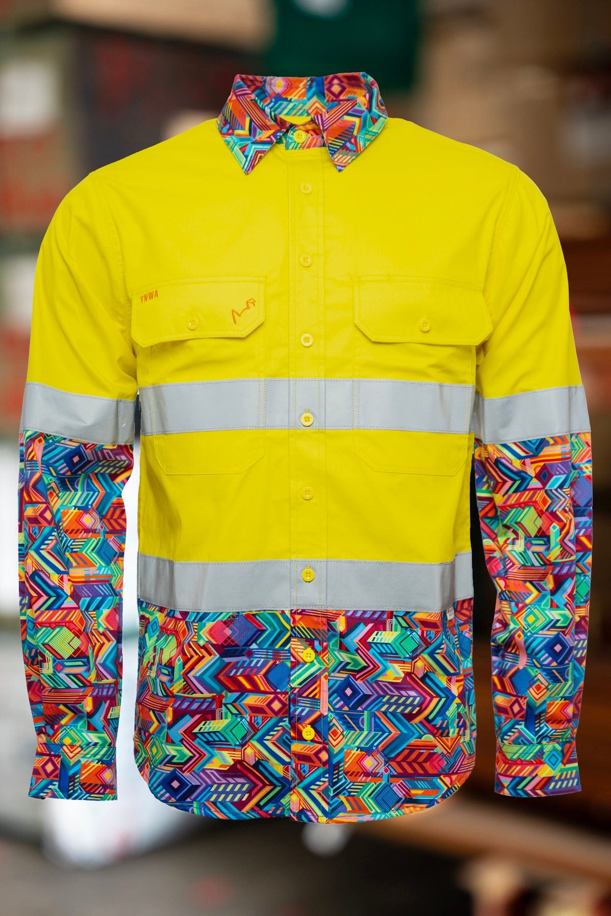 Men's Watts Up Yellow Day/Night Hi Vis Full Button Workshirt