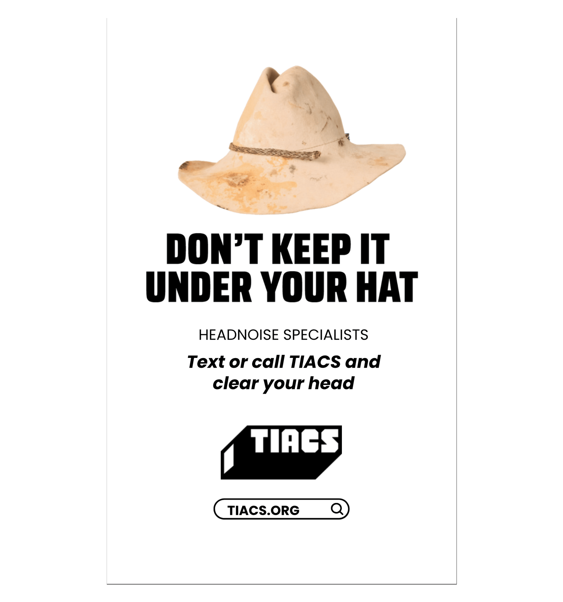 50 Pack - Don't Keep It Under Your Hat Business Cards