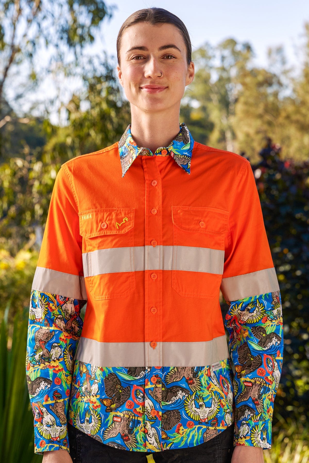 Women's Flock Around & Find Out Orange Day/Night Hi Vis Work Shirt
