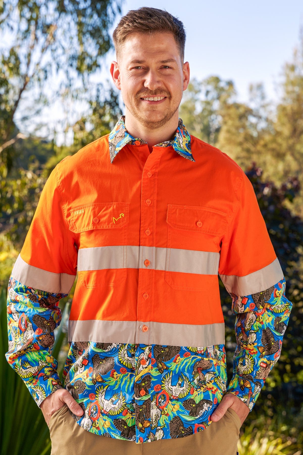 Men's Flock Around & Find Out Orange Day/Night Hi Vis Work Shirt