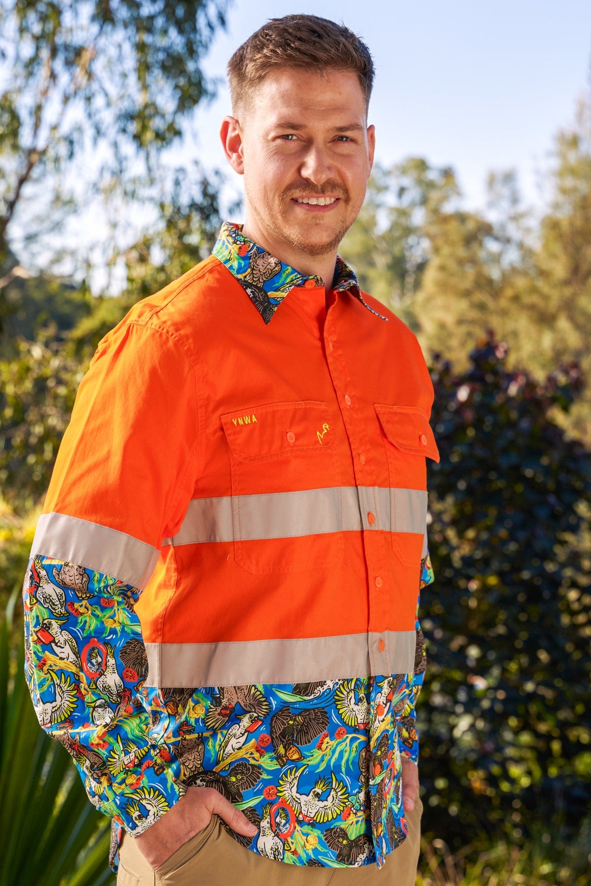 Men's Flock Around & Find Out Orange Day/Night Hi Vis Work Shirt