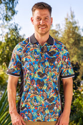 Unisex Flock Around & Find Out Full Print Short Sleeve Polo