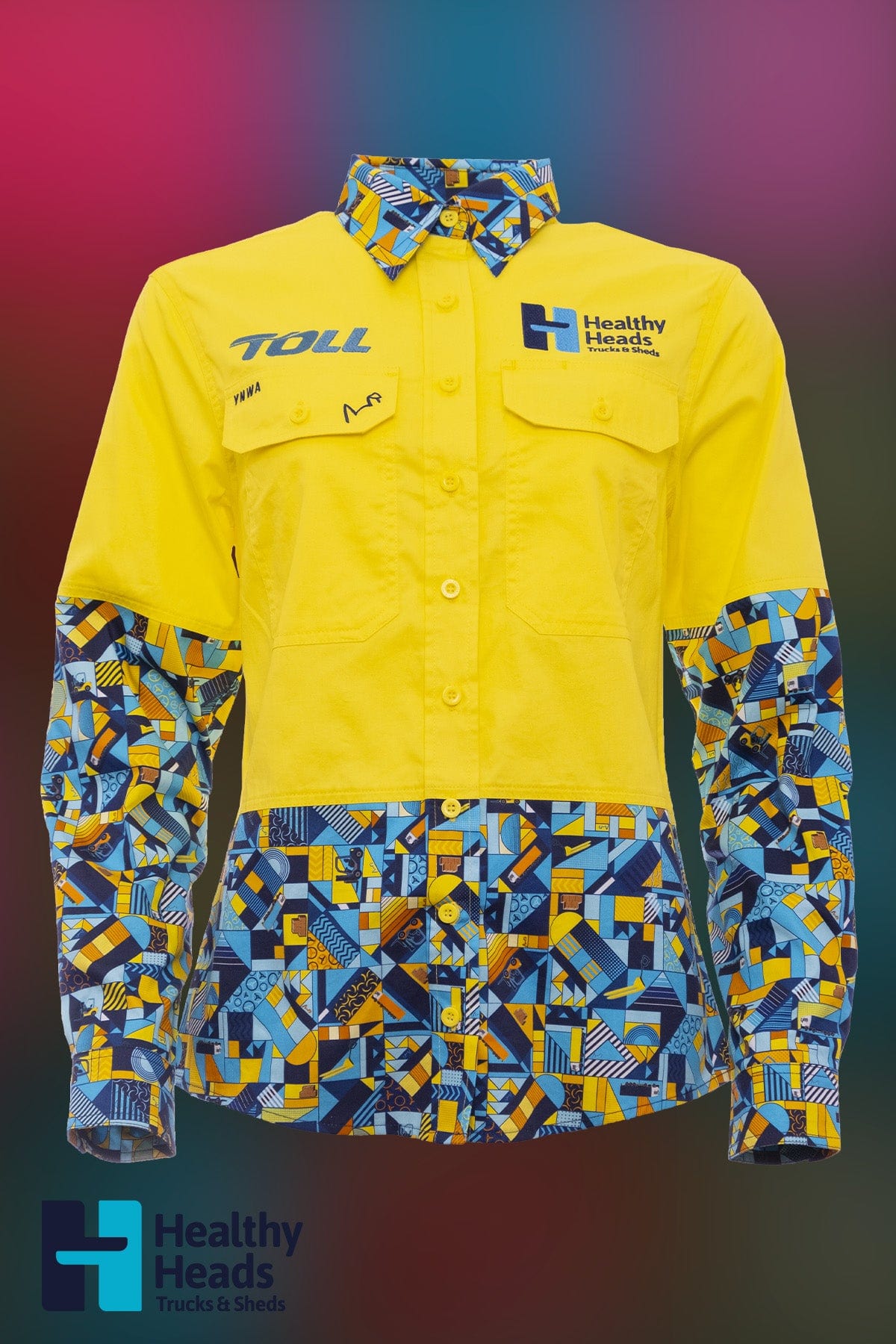 TradeMutt Custom Healthy Heads Hi Vis Work Shirts Custom Healthy Heads Hi Vis Work Shirts 21444