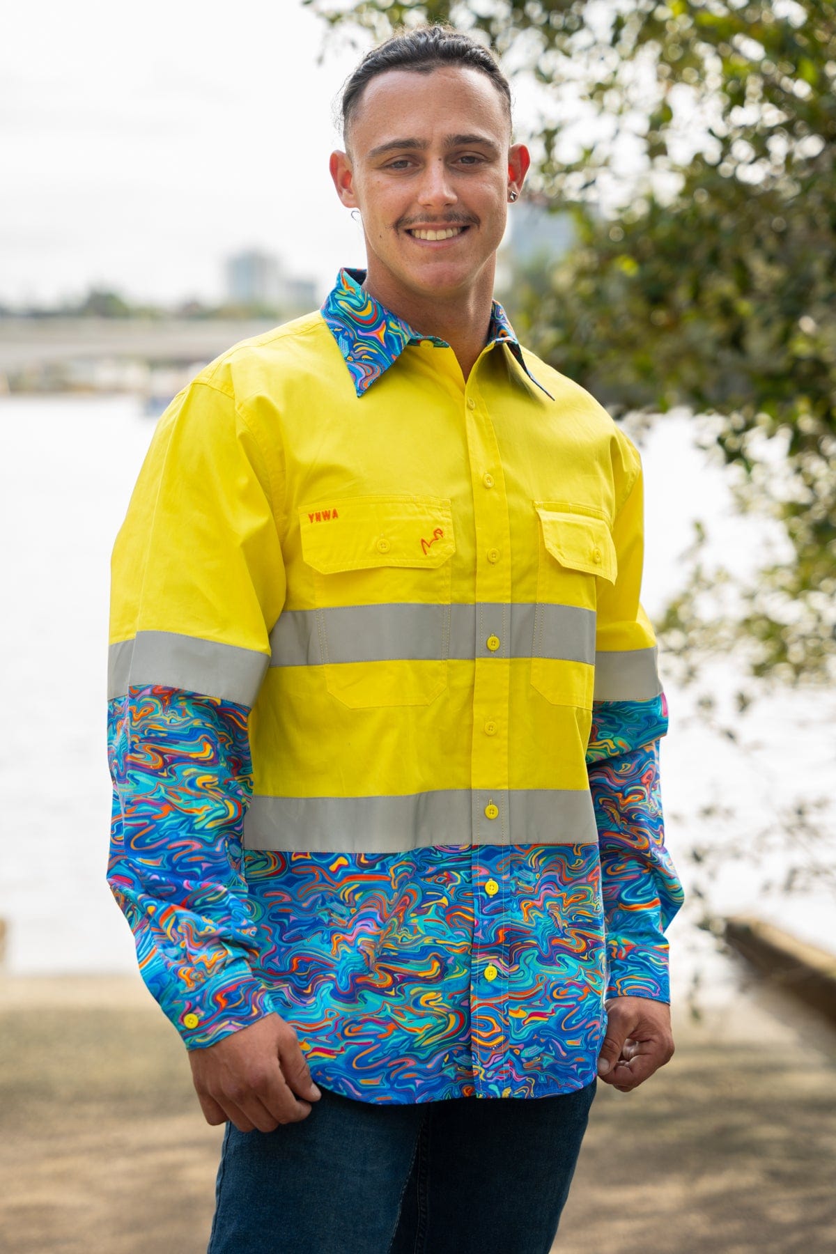 Men's The Specific Ocean Yellow Day/Night Hi Vis 2.0 Full Button Workshirt