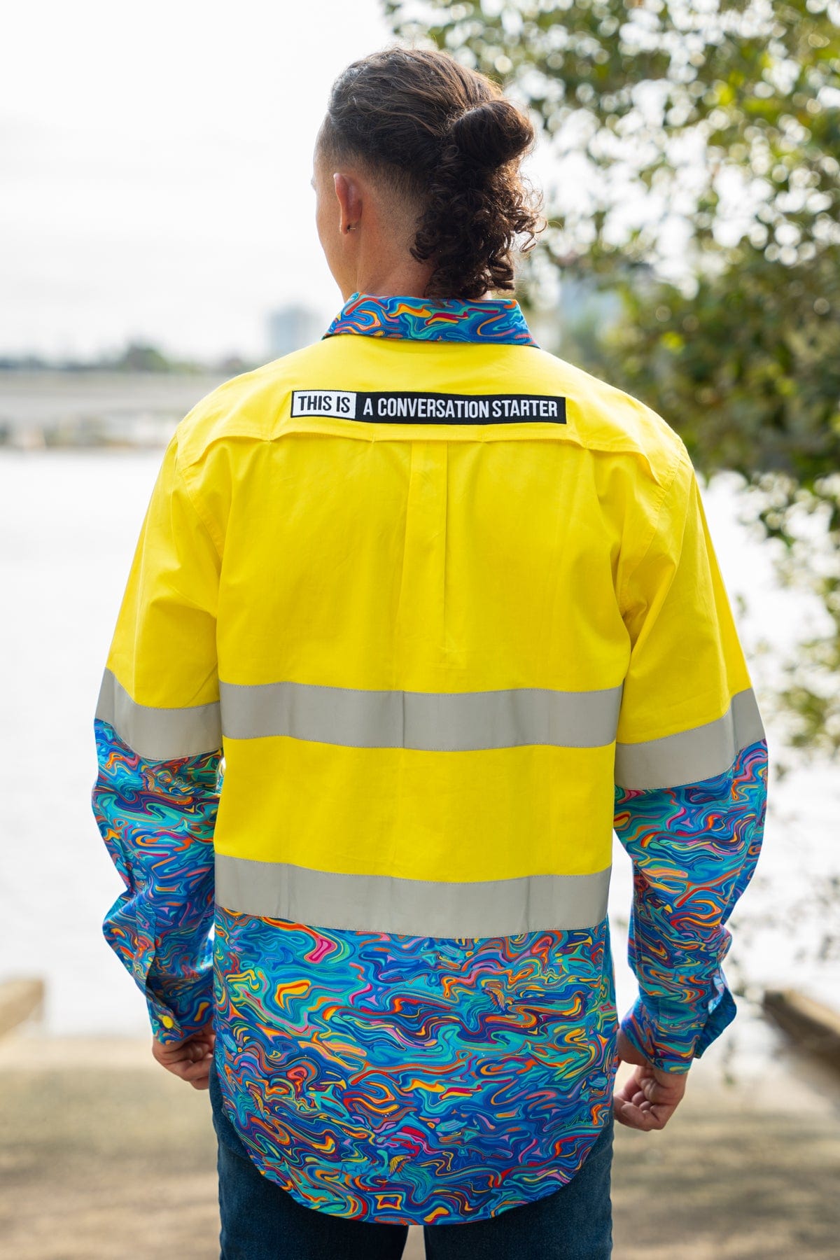 Men's The Specific Ocean Yellow Day/Night Hi Vis 2.0 Full Button Workshirt