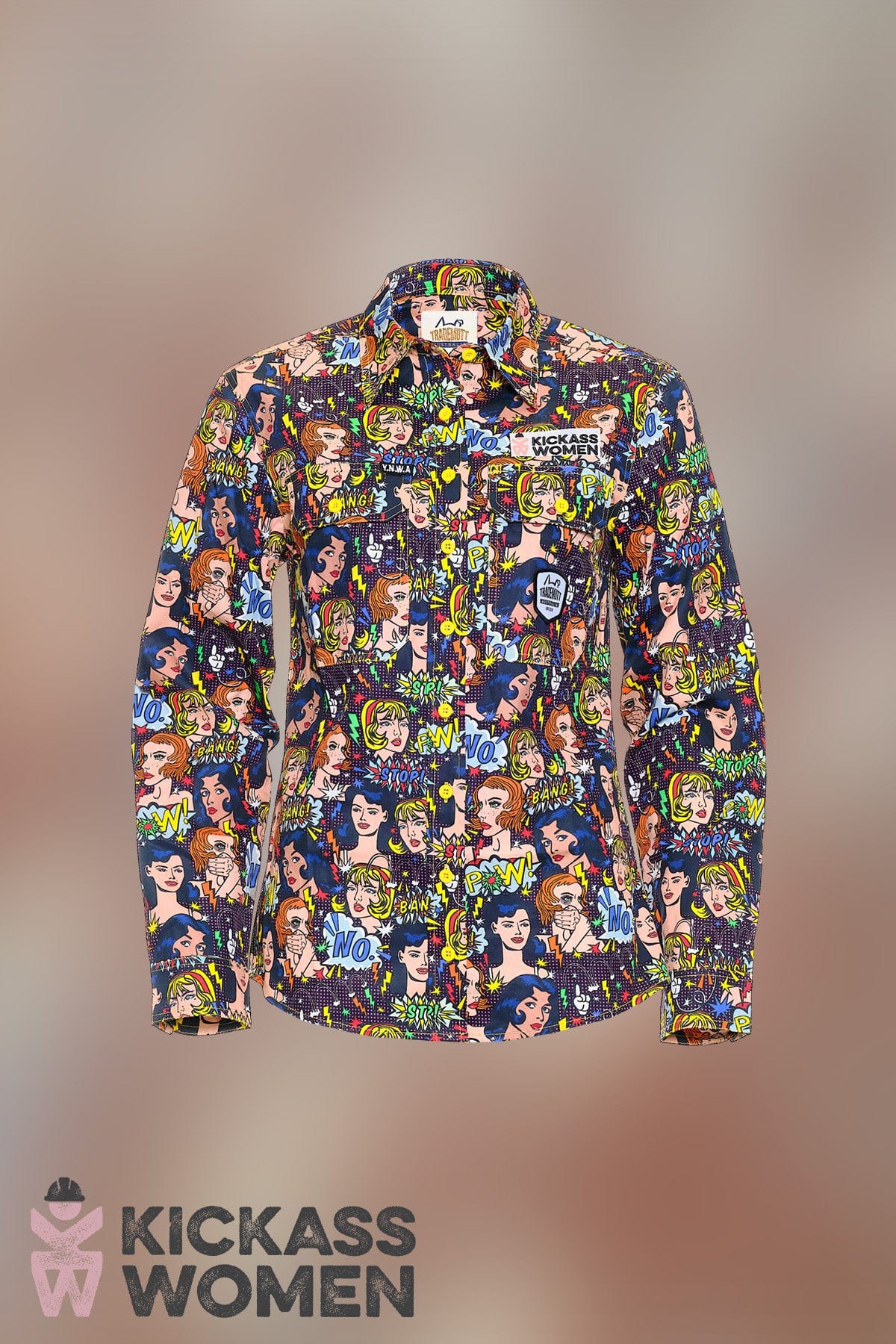 TradeMutt Custom Kickass Women Women's Cotton Work Shirt Custom Kickass Women Women's Cotton Work Shirt 21225