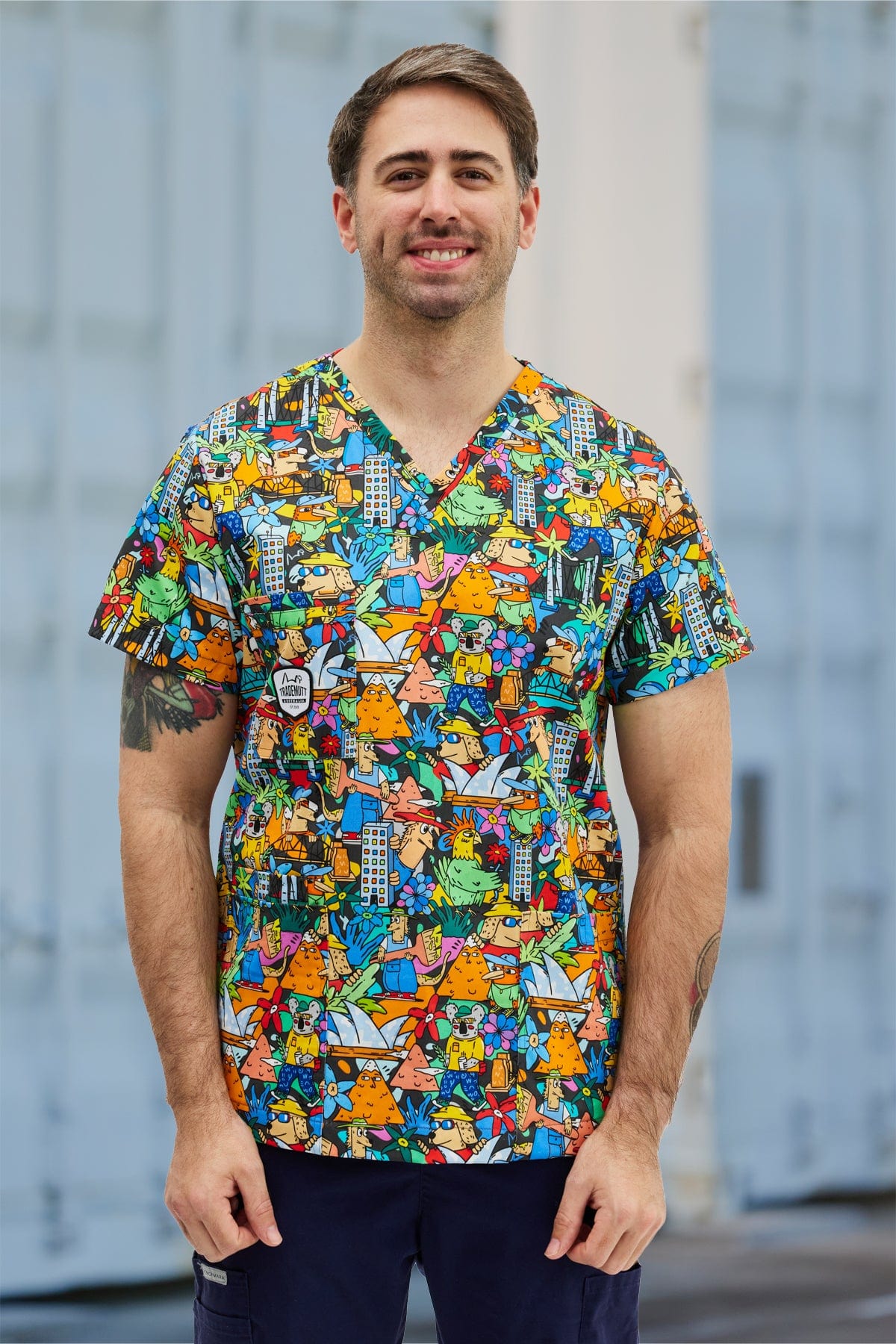 TradeMutt Scrubs The Big Smoke Unisex Scrub Top The Big Smoke Unisex Scrub Top | TradeMutt Work Shirts