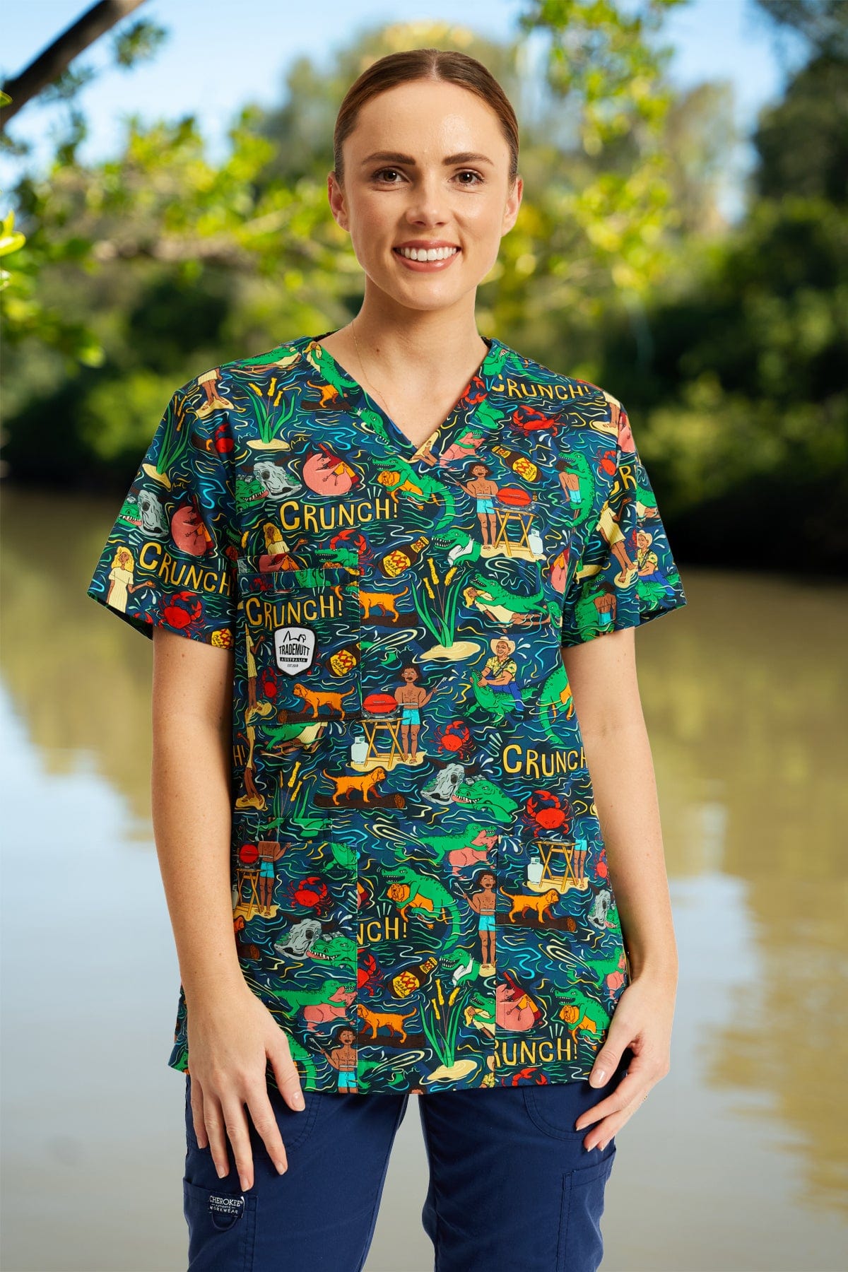 Unisex Stop Croc & Roll Scrub Top