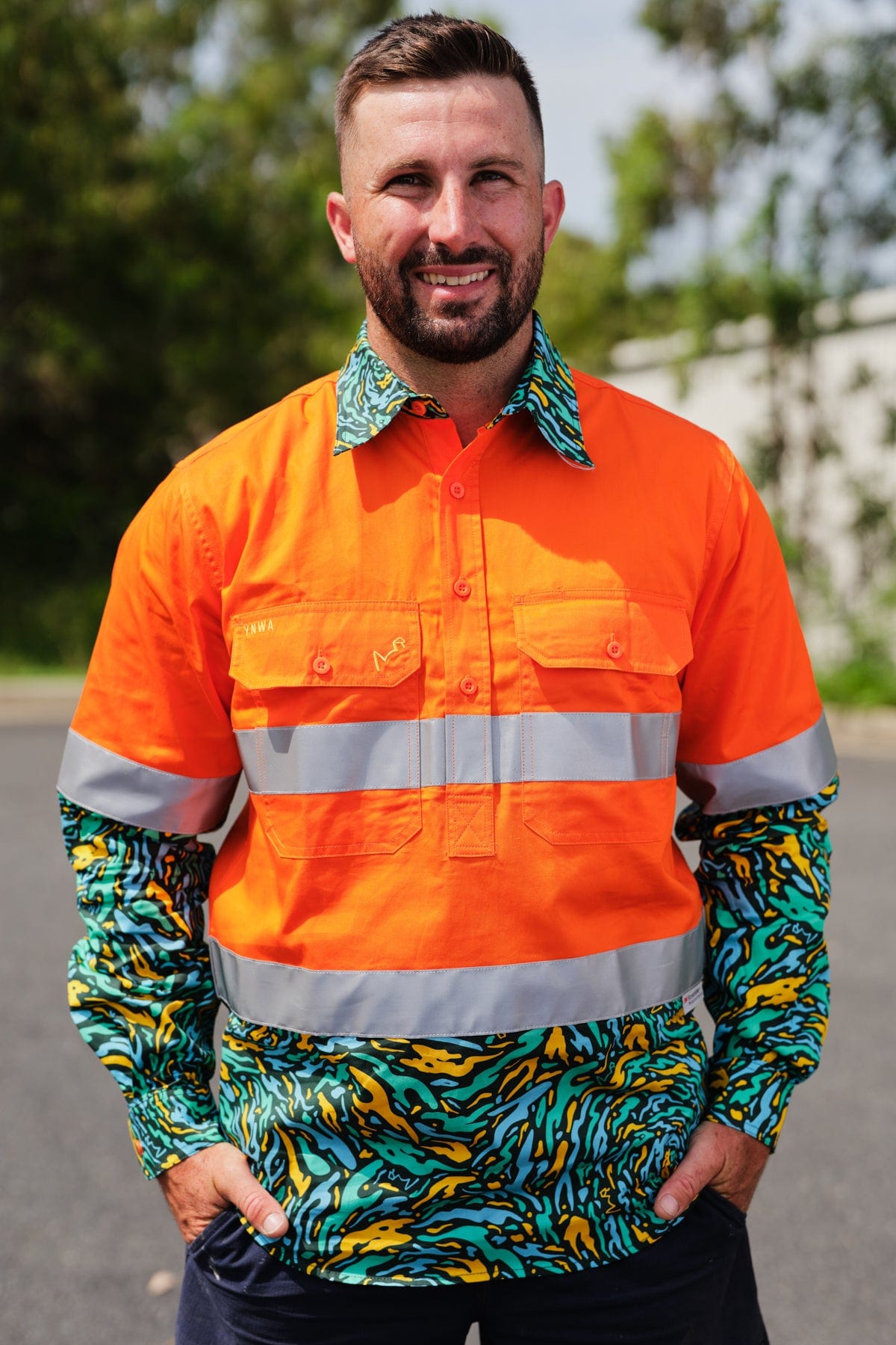 Men's Spun Out Orange Day/Night Hi Vis Workshirt