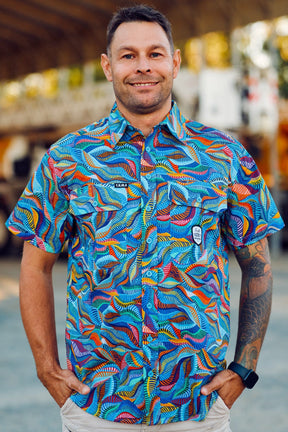 TradeMutt Workshirt Men's Snazzy Full Button Short Sleeve Work Shirt Men's Snazzy Short Sleeve Workshirt | TradeMutt Workshirts