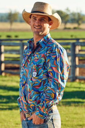 TradeMutt Workshirt Men's Snazzy Half Button Long Sleeve Work Shirt Men's Snazzy Half Button Workshirt | TradeMutt Workshirts