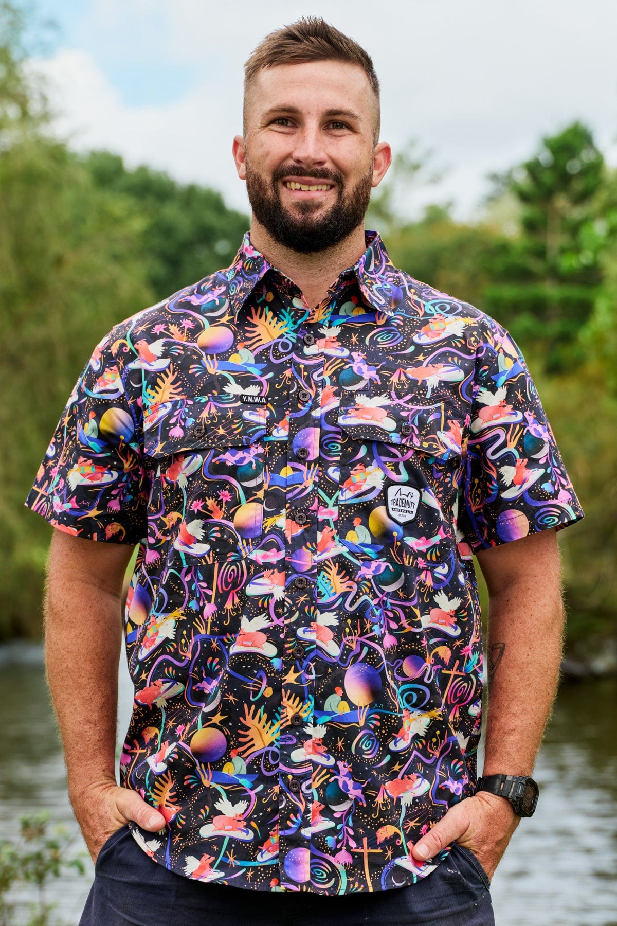 Mens Pork Patrol Short Sleeve Work Shirt