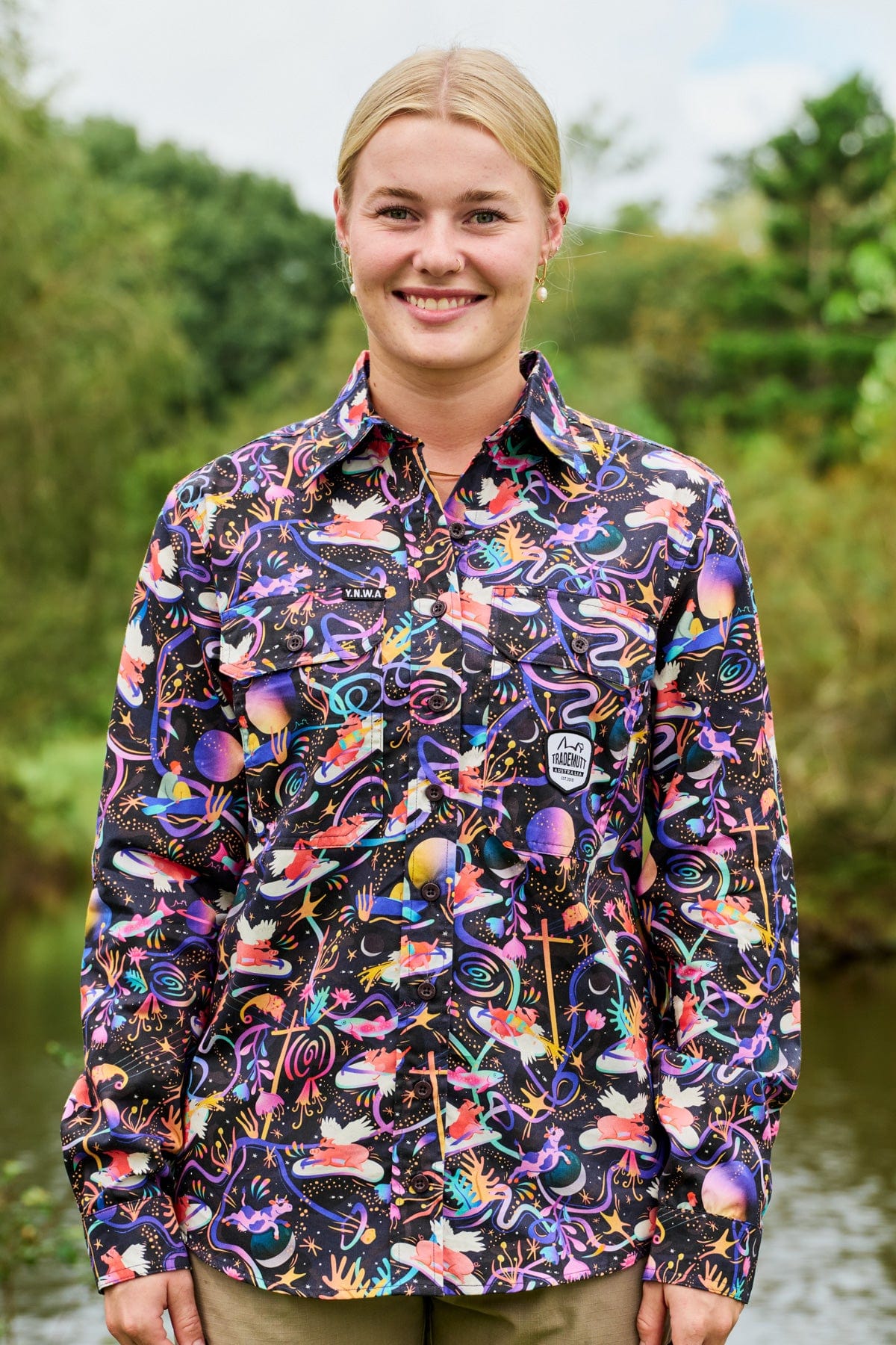 Womens Pork Patrol Full Button Work Shirt