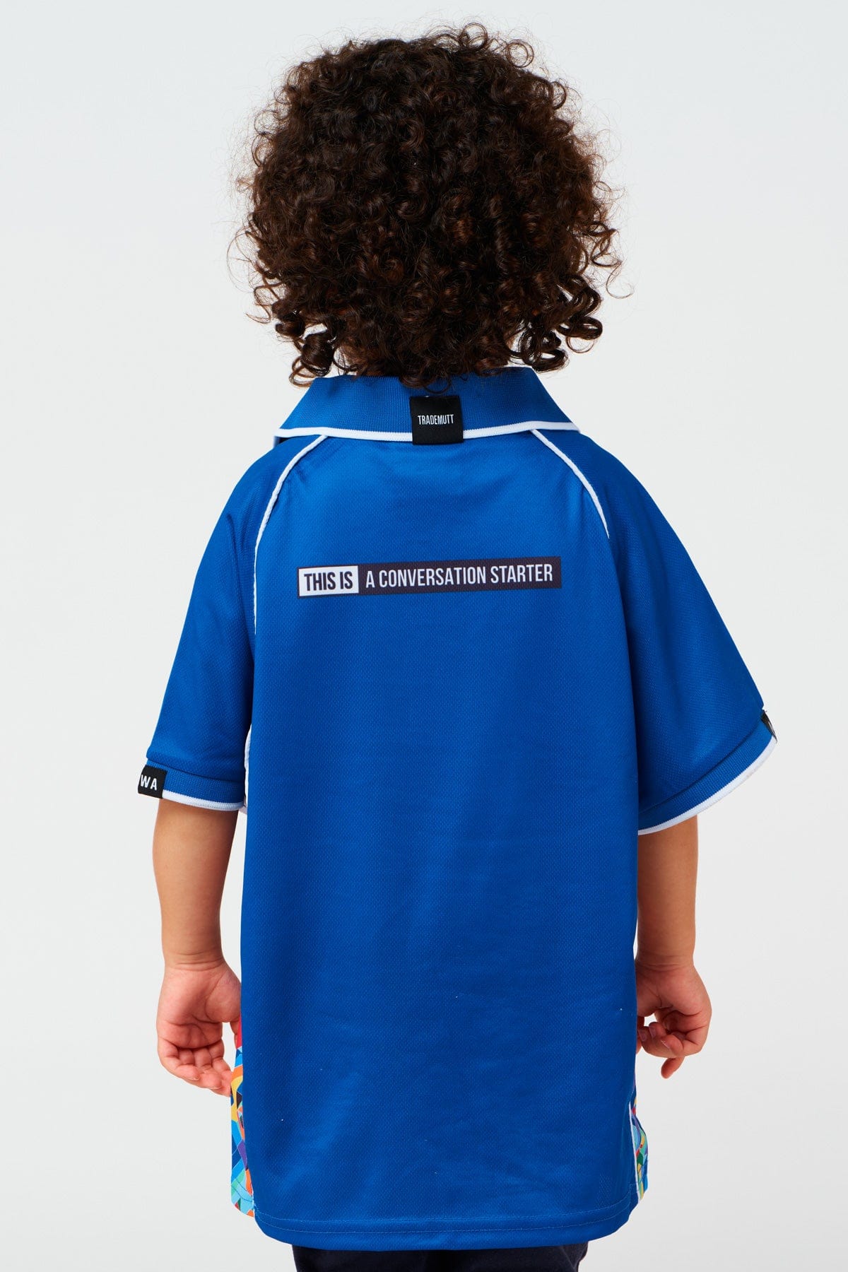 Kids Razzle Dazzle Blue Short Sleeve Polo