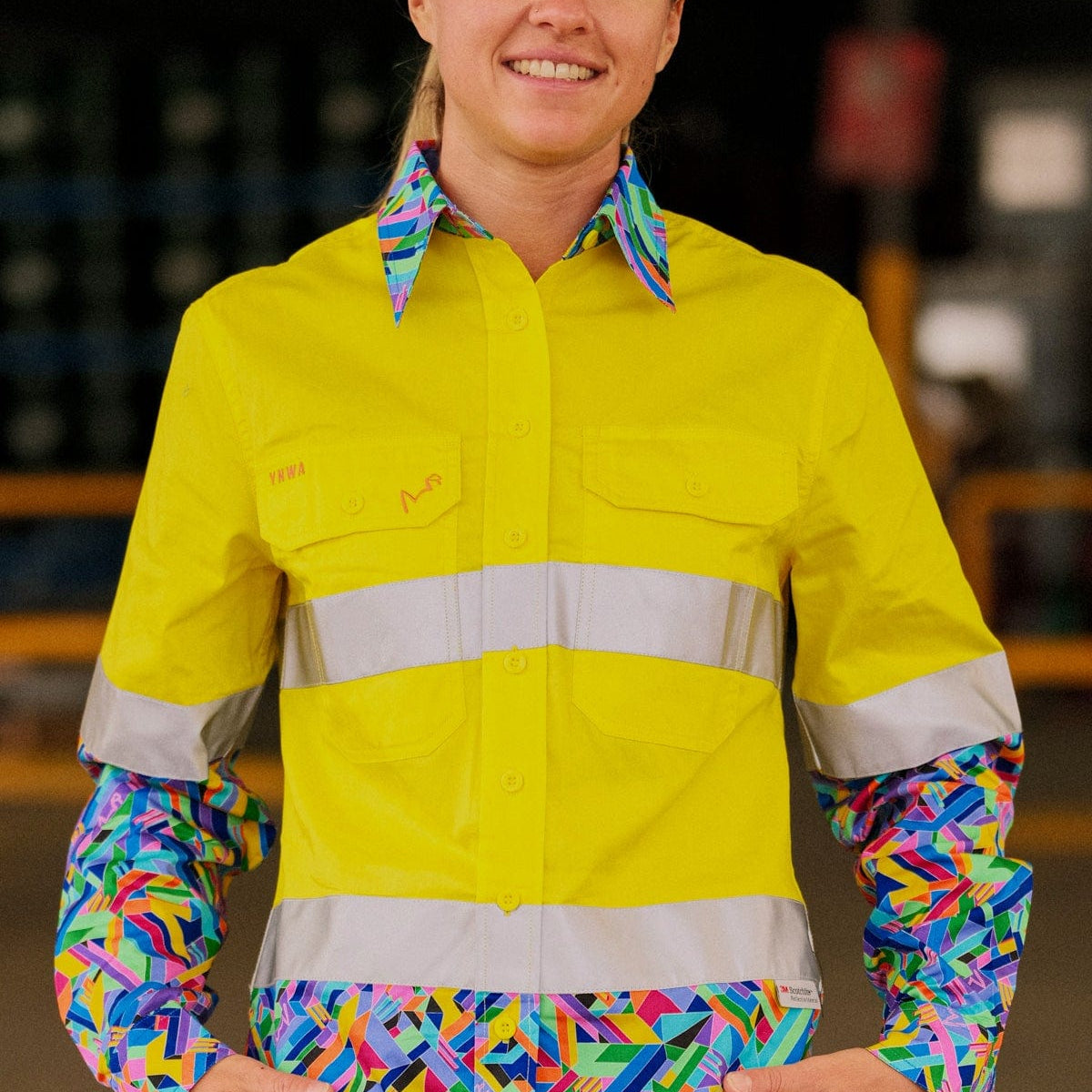 Yellow hi clearance vis work shirts