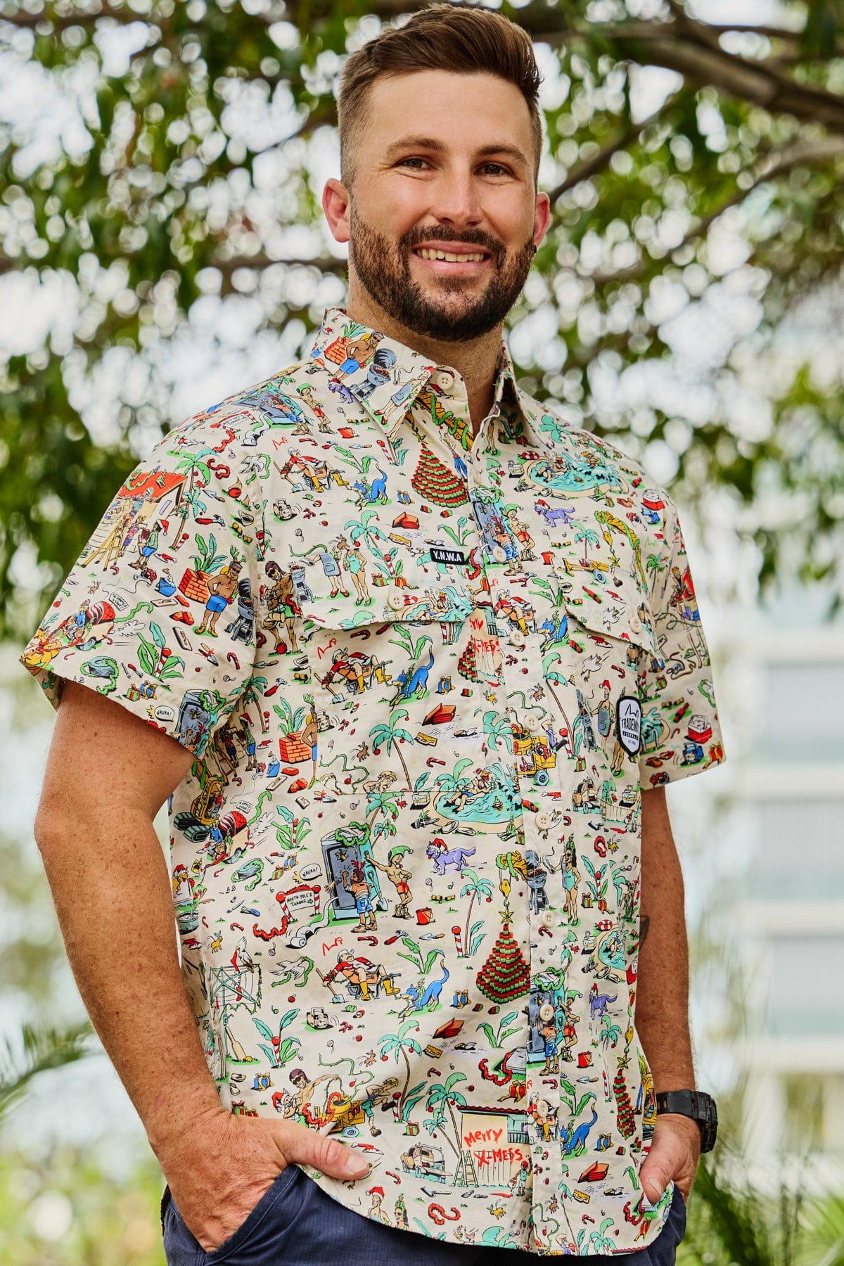 Men's Light Weight Silly Season Short Sleeve Work Shirt