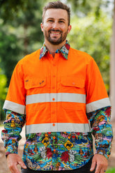 TradeMutt Workshirt Men's May Orange Day/Night Hi Vis Work Shirt Men's May Orange Day/Night Hi Vis Work Shirt