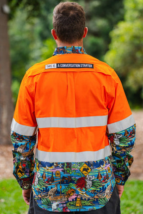 TradeMutt Workshirt Men's May Orange Day/Night Hi Vis Work Shirt Men's May Orange Day/Night Hi Vis Work Shirt