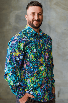 TradeMutt Workshirt Men's True Blue Mountains Full Button Work Shirt Men's True Blue Mountains Full Button Shirt | TradeMutt