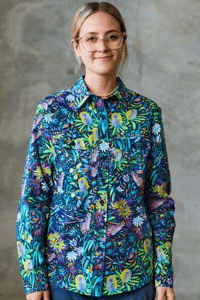TradeMutt Workshirt Women's True Blue Mountains Full Button Work Shirt Women's True Blue Mountains Full Button Shirt | TradeMutt