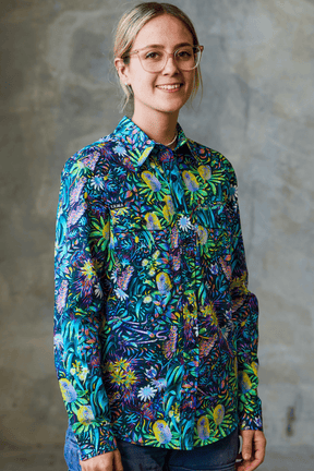 TradeMutt Workshirt Women's True Blue Mountains Full Button Work Shirt Women's True Blue Mountains Full Button Shirt | TradeMutt