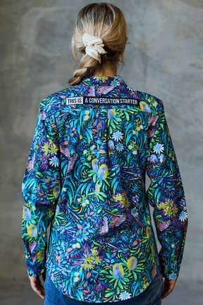 TradeMutt Workshirt Women's True Blue Mountains Full Button Work Shirt Women's True Blue Mountains Full Button Shirt | TradeMutt