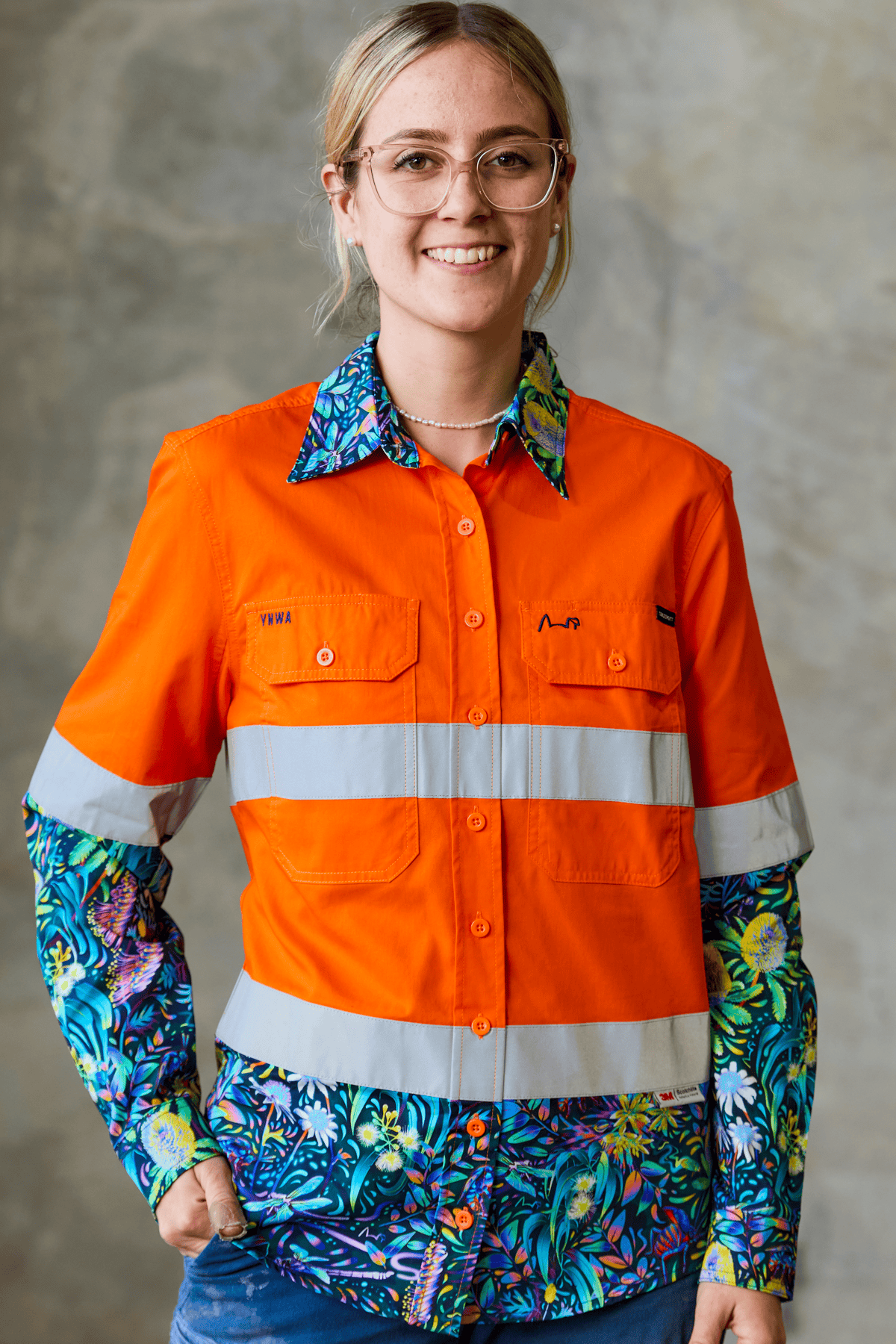 TradeMutt Orange Hi Vis Workshirt Women's True Blue Mountains Orange Day/Night Hi Vis Work Shirt Women's True Blue Mountains Hi Vis Work Shirt | TradeMutt