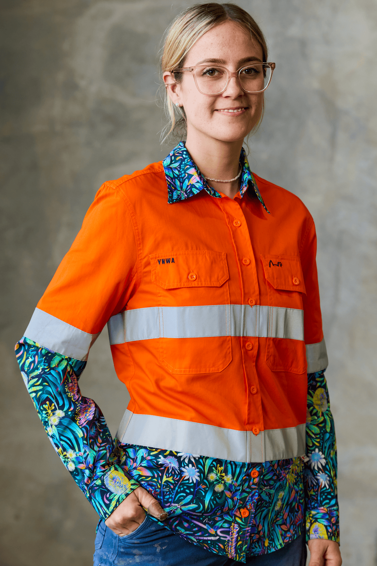 TradeMutt Orange Hi Vis Workshirt Women's True Blue Mountains Orange Day/Night Hi Vis Work Shirt Women's True Blue Mountains Hi Vis Work Shirt | TradeMutt