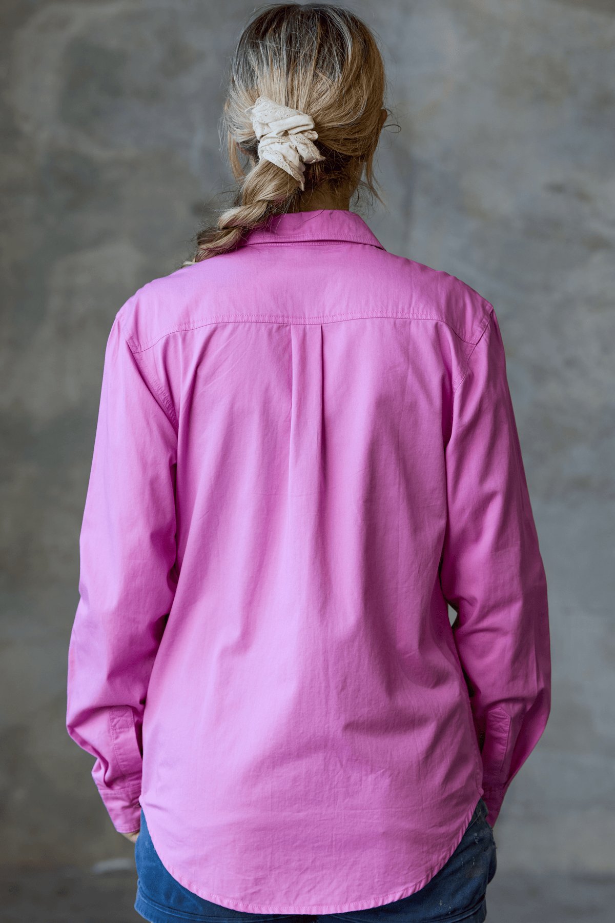 TradeMutt Workshirt Women's True Blue Mountains Pink Undercover Mutter Full Button Workshirt Women's Pink Undercover Mutter Shirt | TradeMutt