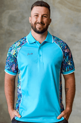TradeMutt RPET Polo Men's True Blue Mountains Blue Short Sleeve Polo Men's True Blue Mountains Blue Polo | TradeMutt