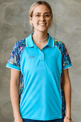 TradeMutt RPET Polo Women's True Blue Mountains Blue Short Sleeve Polo Women's True Blue Mountains Blue Polo | TradeMutt