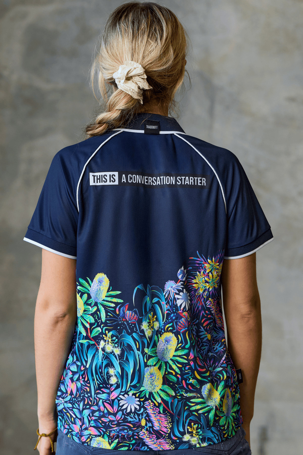 TradeMutt RPET Polo Women's True Blue Mountains Feature Short Sleeve Polo Women's True Blue Mountains Feature Polo | TradeMutt