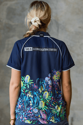 TradeMutt RPET Polo Women's True Blue Mountains Feature Short Sleeve Polo Women's True Blue Mountains Feature Polo | TradeMutt