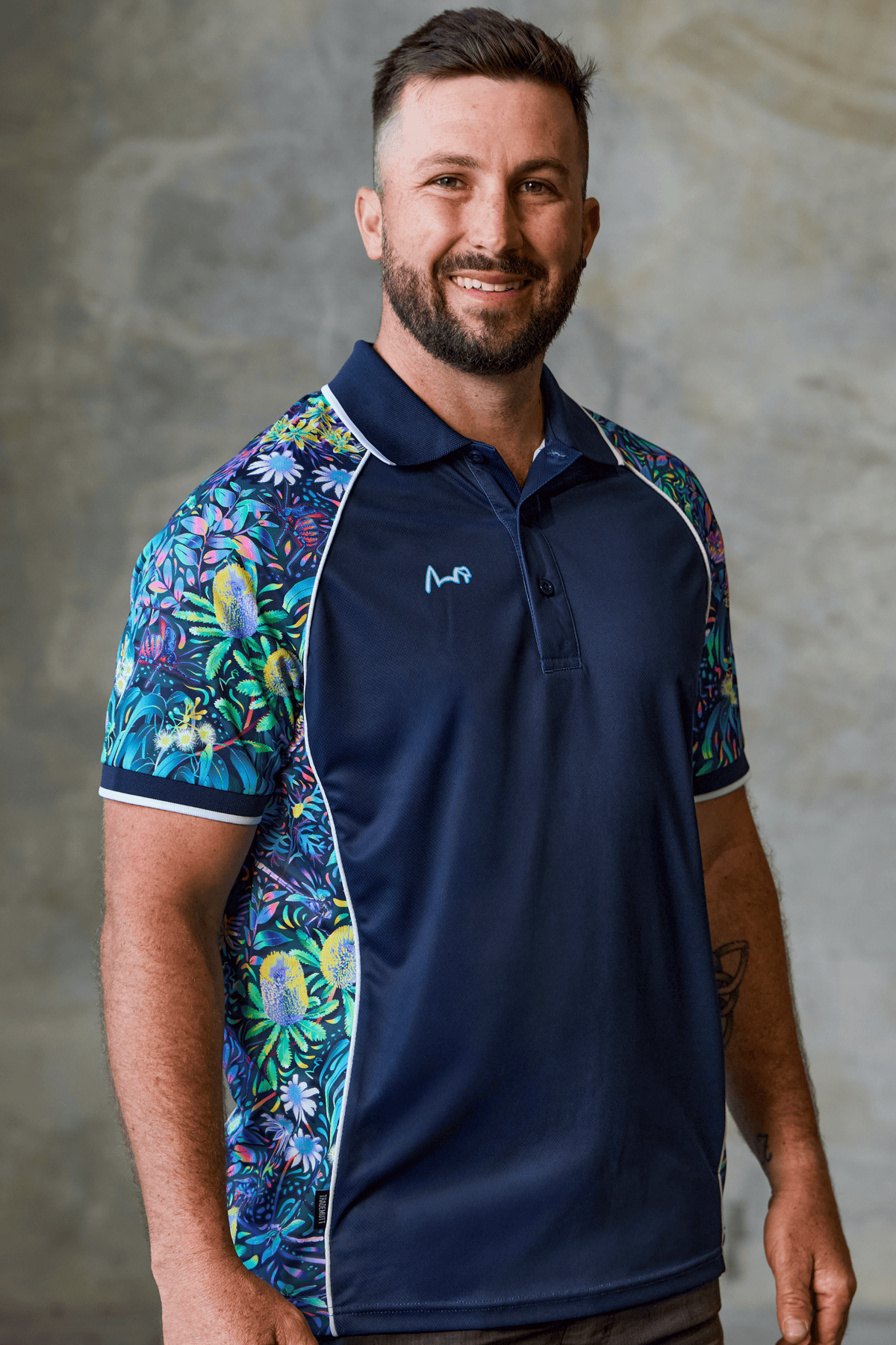 TradeMutt RPET Polo Men's True Blue Mountains Navy Short Sleeve Polo Men's True Blue Mountains Navy Polo | TradeMutt