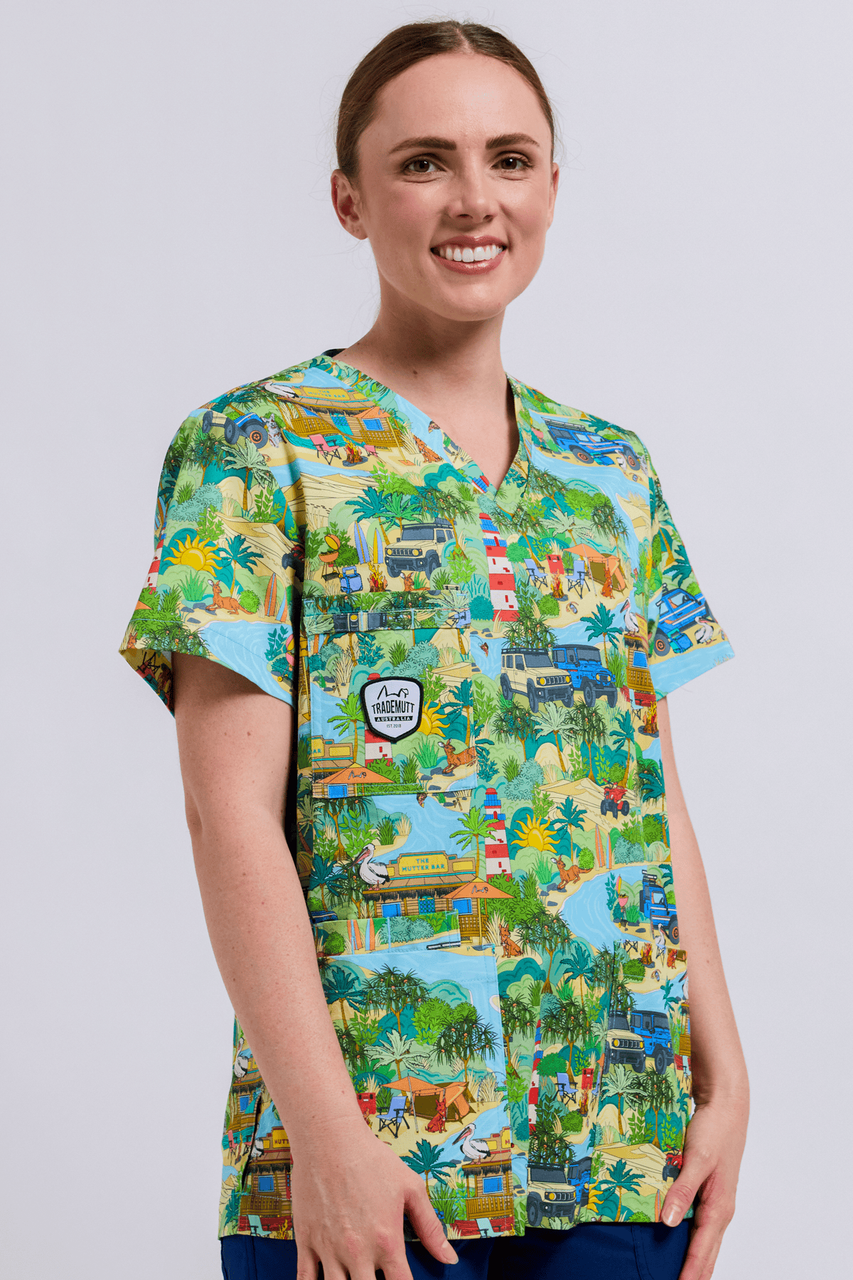TradeMutt Scrubs That's Livin Barry Unisex Scrub Top That's Livin Barry Unisex Scrub Top