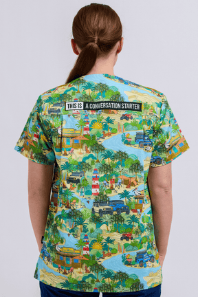 TradeMutt Scrubs That's Livin Barry Unisex Scrub Top That's Livin Barry Unisex Scrub Top