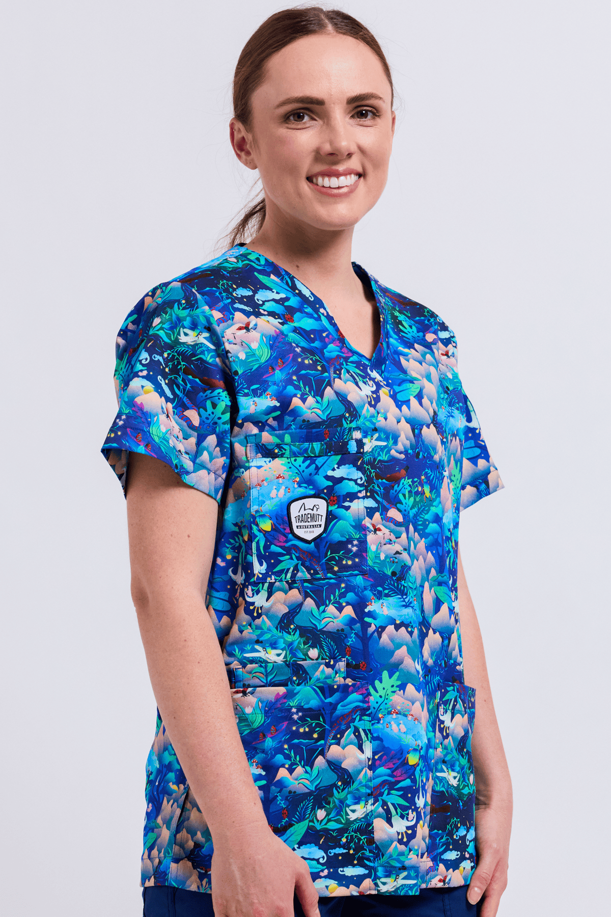 TradeMutt Scrubs Walkin on a Dream Unisex Scrub Top Walkin on a Dream Unisex Scrub Top