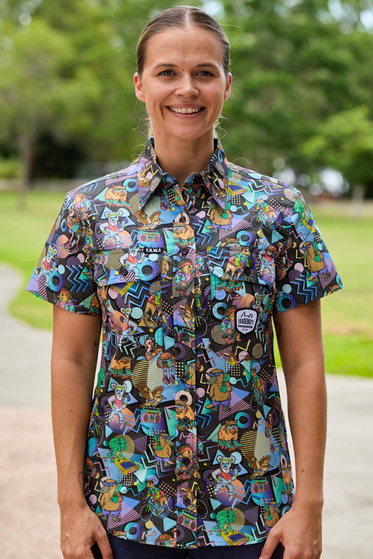 TradeMutt Workshirt Women's Aerobics OzStyle Short Sleeve Work Shirt Women's Aerobics OzStyle Short Sleeve Work Shirt