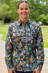 TradeMutt Workshirt Women's Aerobics OzStyle Full Button Work Shirt Women's Aerobics OzStyle Full Button Work Shirt