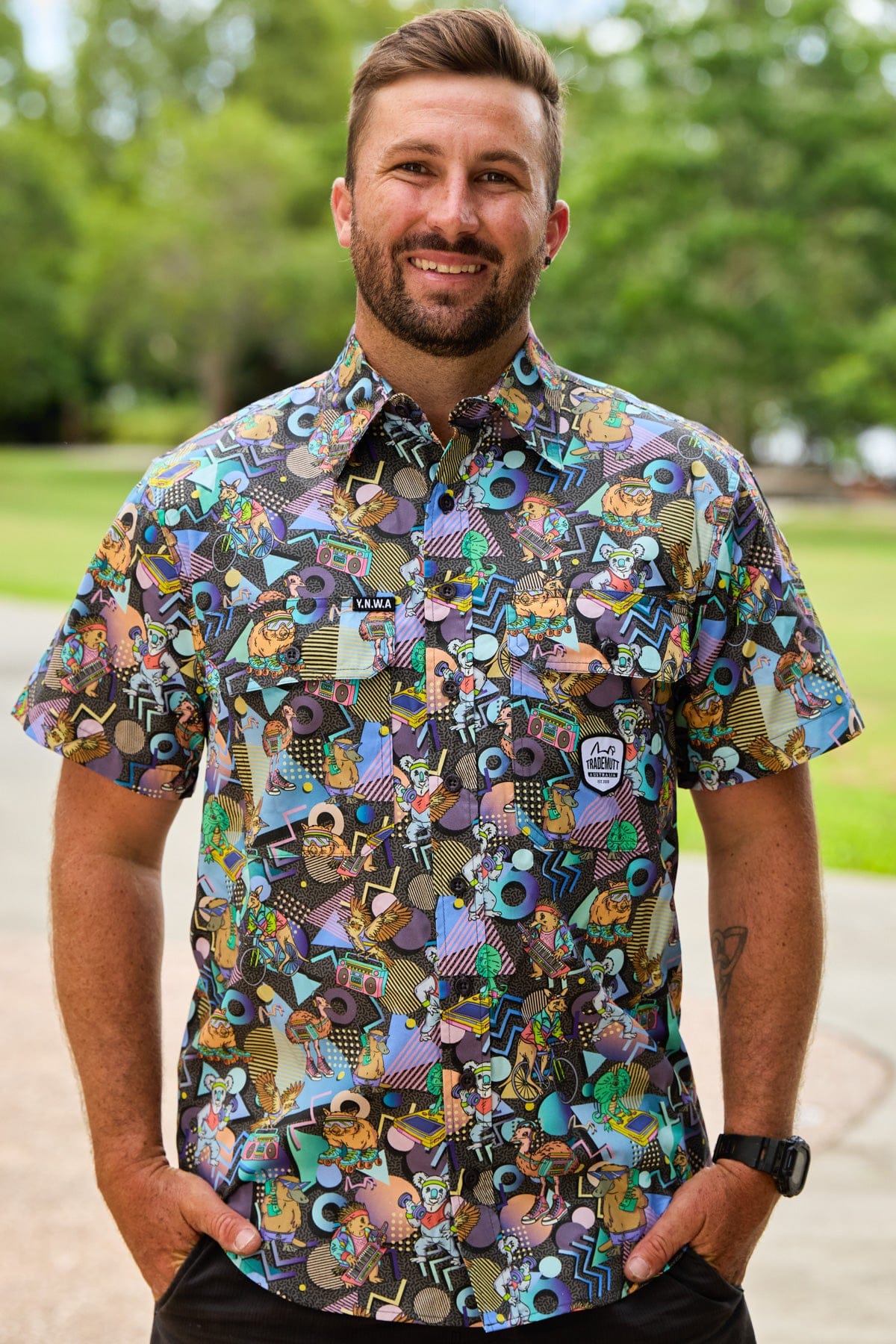 TradeMutt Workshirt Men's Aerobics OzStyle Short Sleeve Work Shirt Men's Aerobics OzStyle Short Sleeve Work Shirt