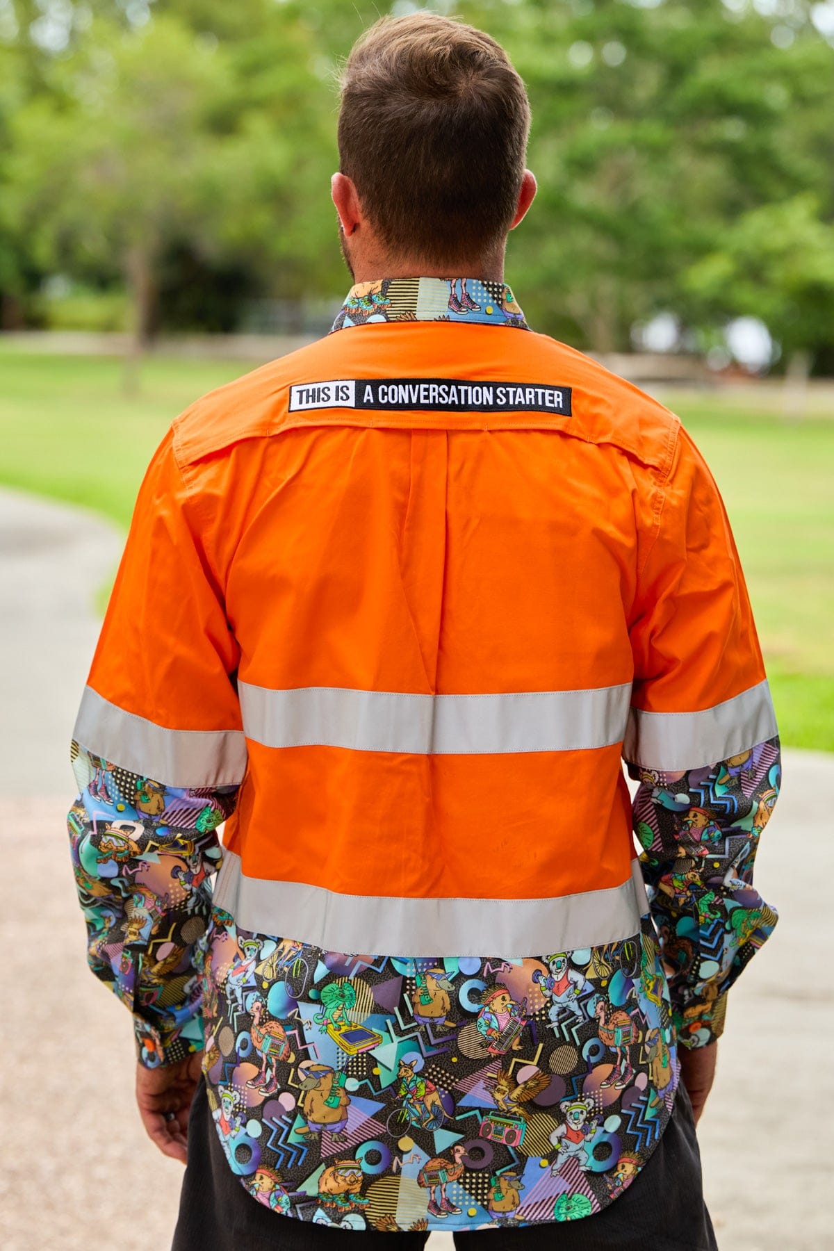 TradeMutt Workshirt Men's Aerobics OzStyle Orange Day/Night Hi Vis Work Shirt Men's Aerobics OzStyle Orange Day/Night Hi Vis Work Shirt