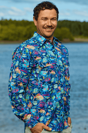 TradeMutt Workshirt Men's Off The Hook Half Button Work Shirt Men's Off The Hook Half Button Work Shirt | TradeMutt