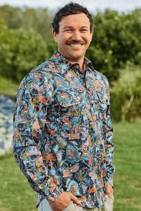 TradeMutt Workshirt Men's Site Gremlins Half Button Work Shirt Men's Site Gremlins Half Button Work Shirt | TradeMutt
