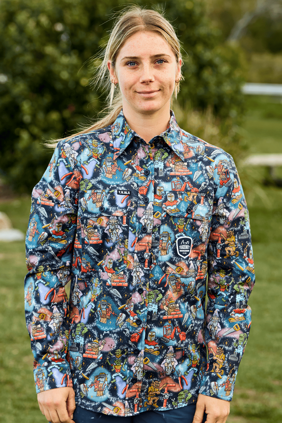 TradeMutt Workshirt Women's Site Gremlins Full Button Work Shirt Women's Site Gremlins Full Button Work Shirt | TradeMutt