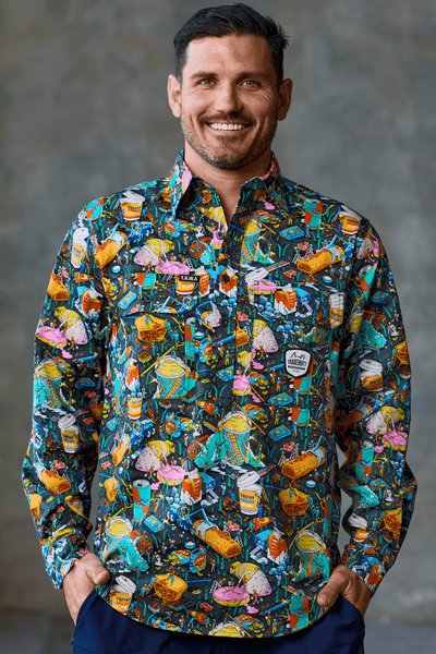 Men's Servo Nation Army Half Button Work Shirt