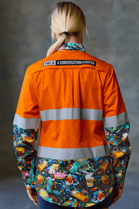 TradeMutt Workshirt Women's Servo Nation Army Orange Day/Night Hi Vis Work Shirt Women's Servo Nation Army Orange Day/Night Hi Vis Work Shirt